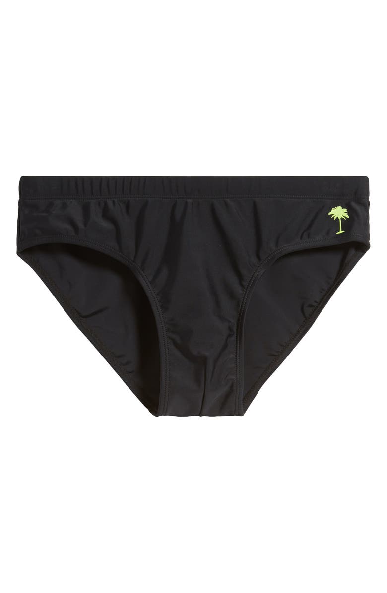 Boardies Black Neon Palm Swim Briefs, Alternate, color,