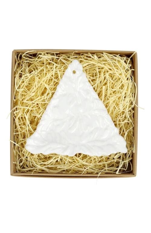 Vietri Lastra Holiday Figural Ornament In White