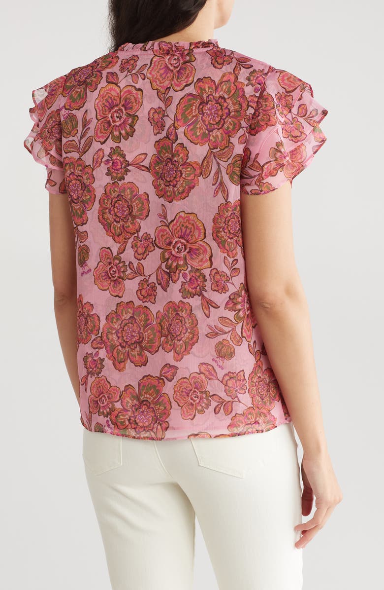 PHILOSOPHY BY RPUBLIC CLOTHING Tie Neck Ruffle Sleeve Top, Alternate, color,