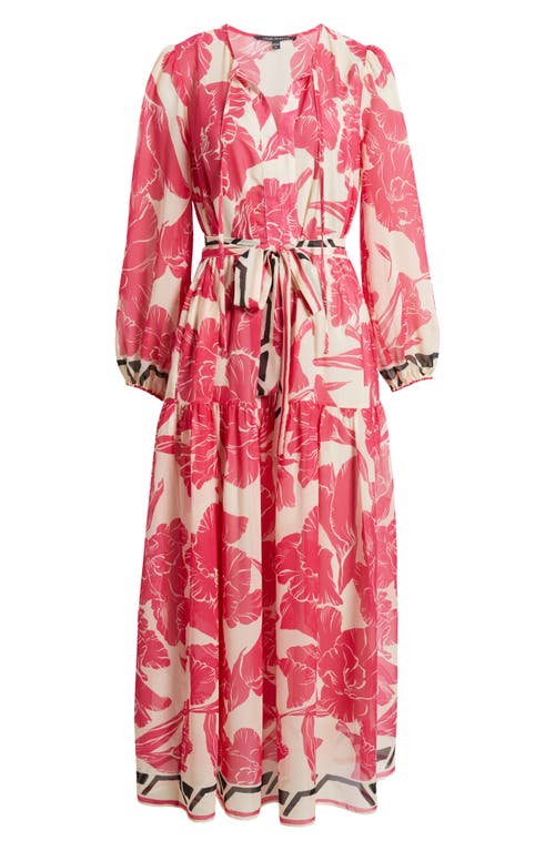 Julia Jordan Floral Print Long Sleeve Maxi Dress In Pink
