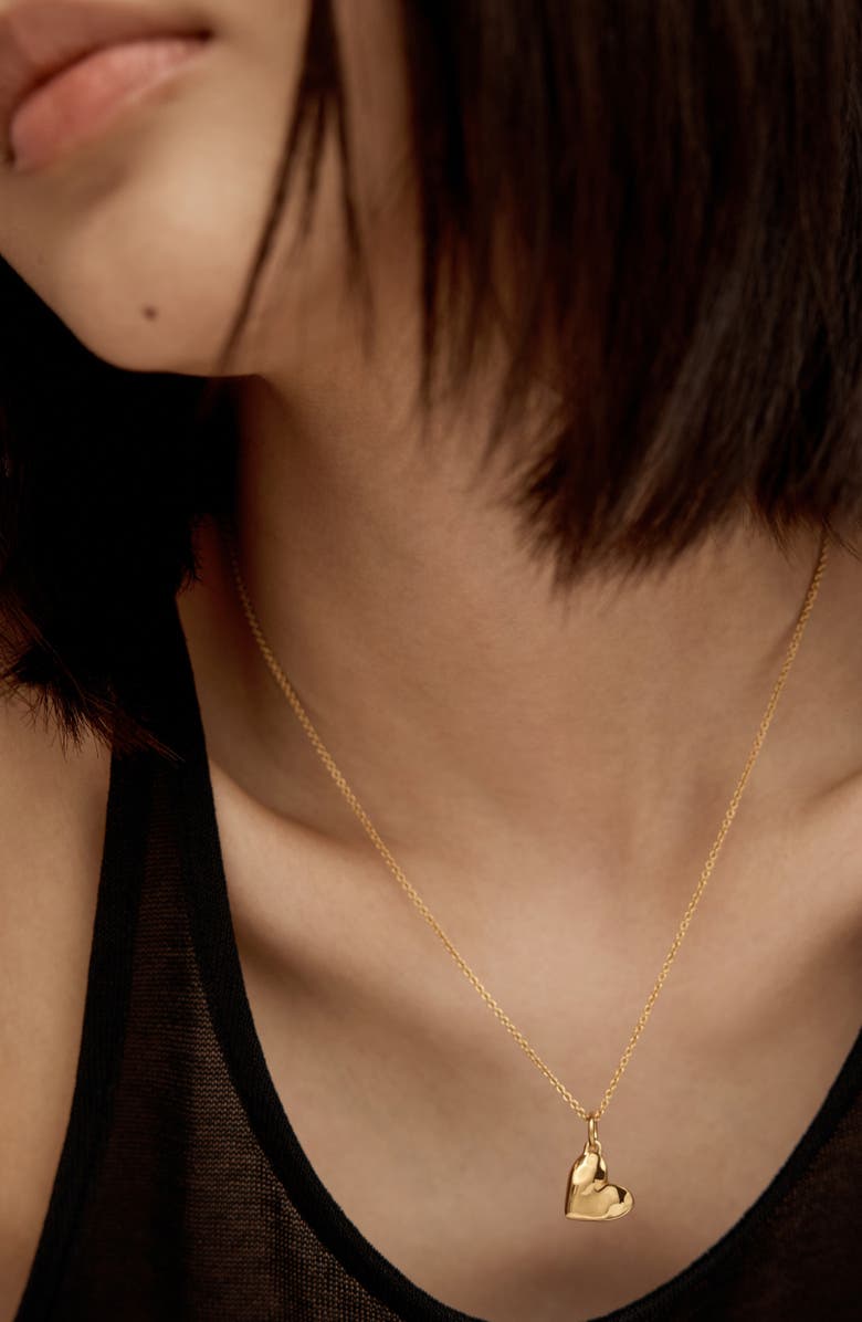 Monica Vinader Heart Pendant, Alternate, color, 18Ct Gold Vermeil