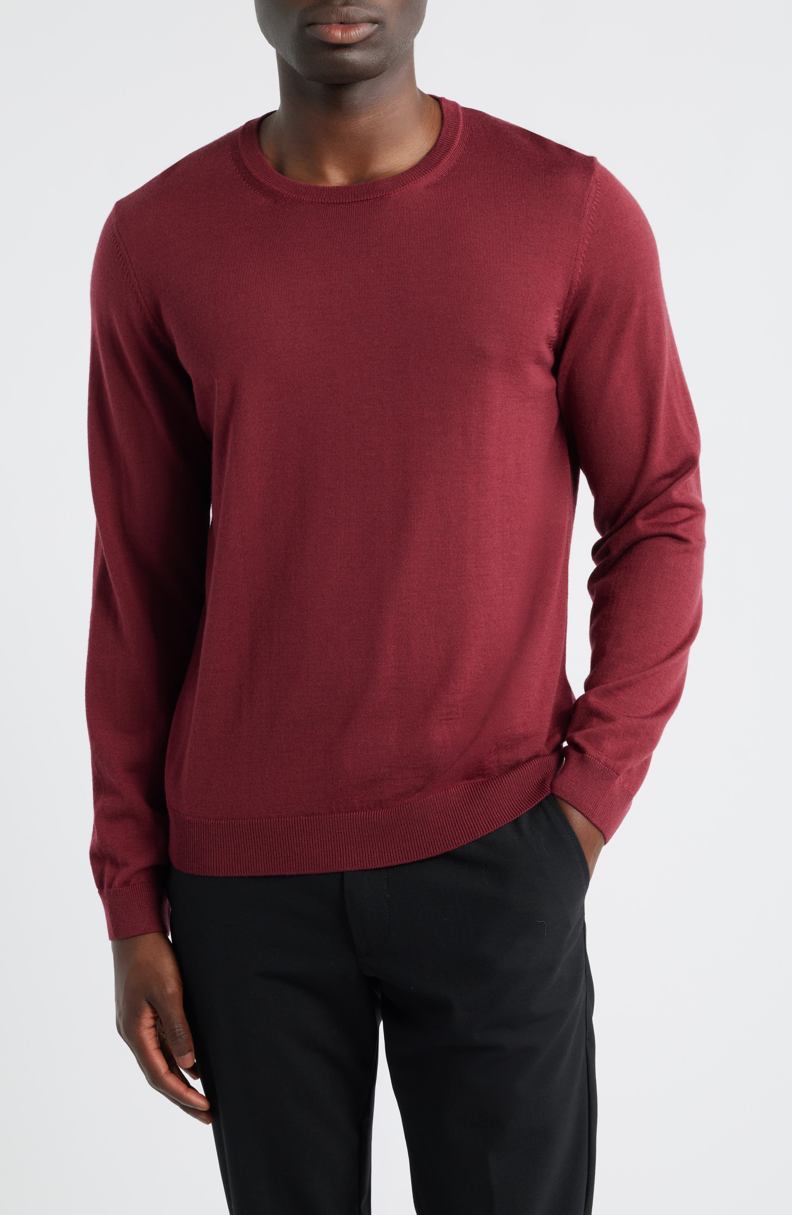 BOSS Leno Virgin Wool Crewneck Sweater