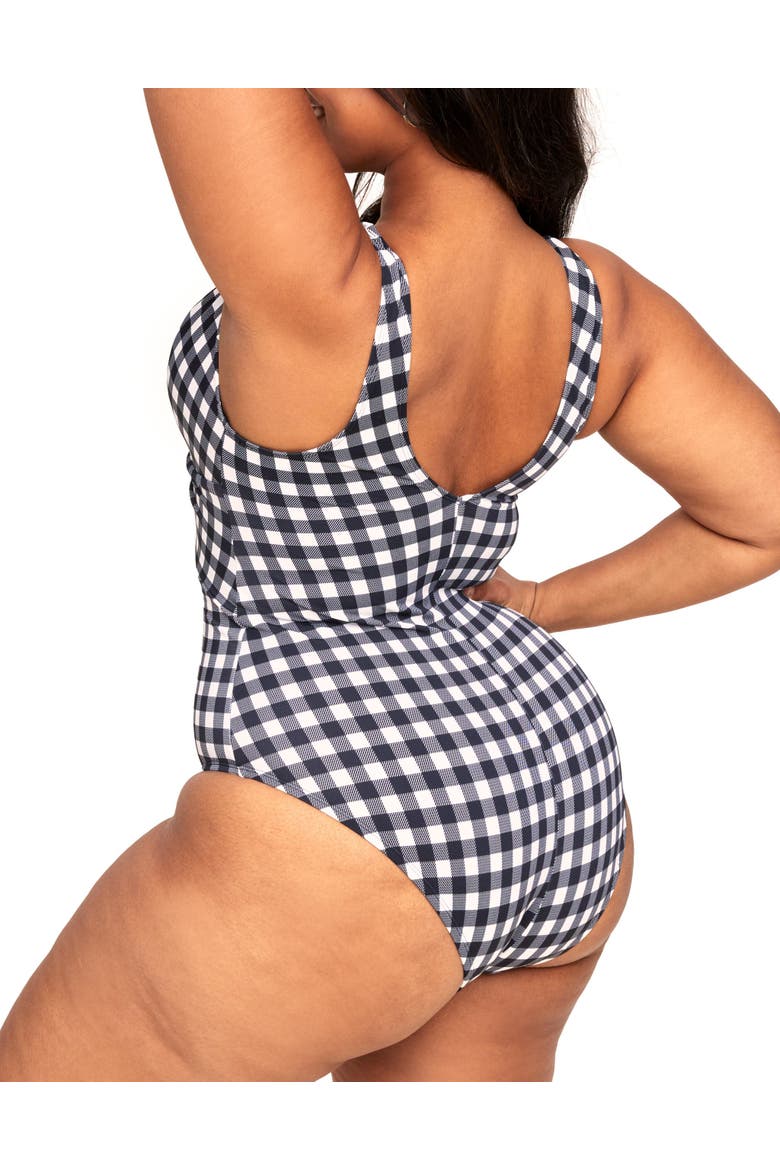 Andria Swimwear One-Piece, Alternate, color, Plaid black