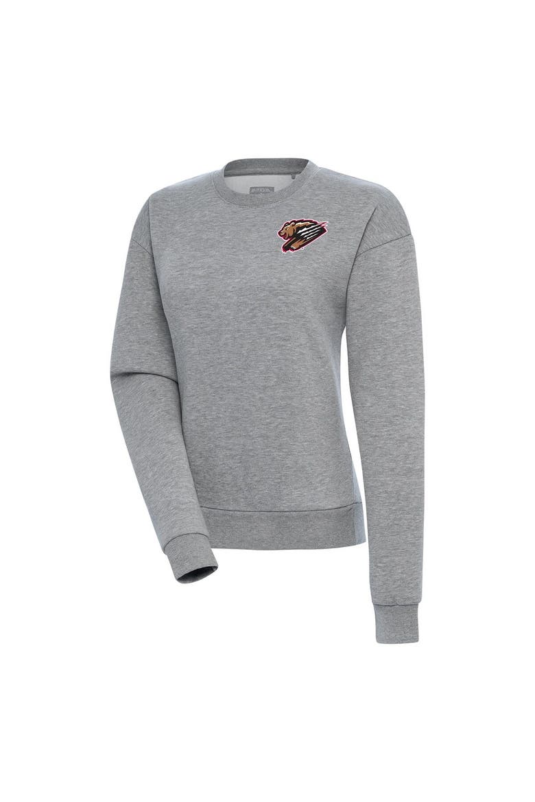 Women's Antigua  Heather Gray Fresno Grizzlies Victory Pullover Sweatshirt, Alternate, color, Heather Gray