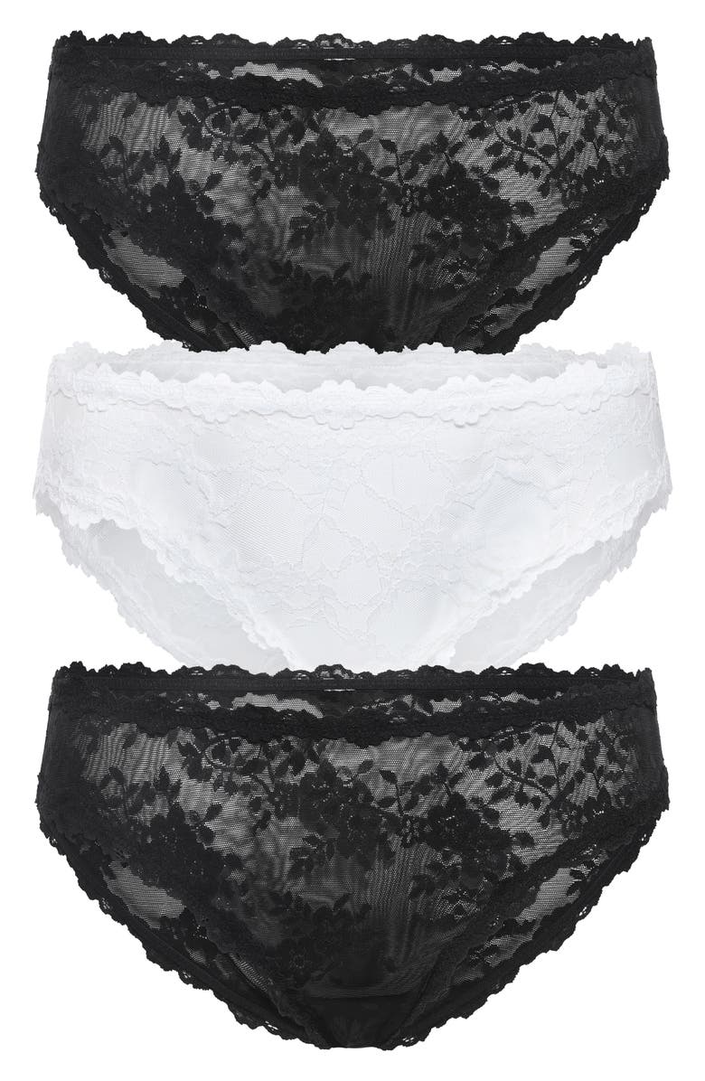 Honeydew Maria 3-Pack Bikini Briefs, Main, color, Black/ Ivory/ Black