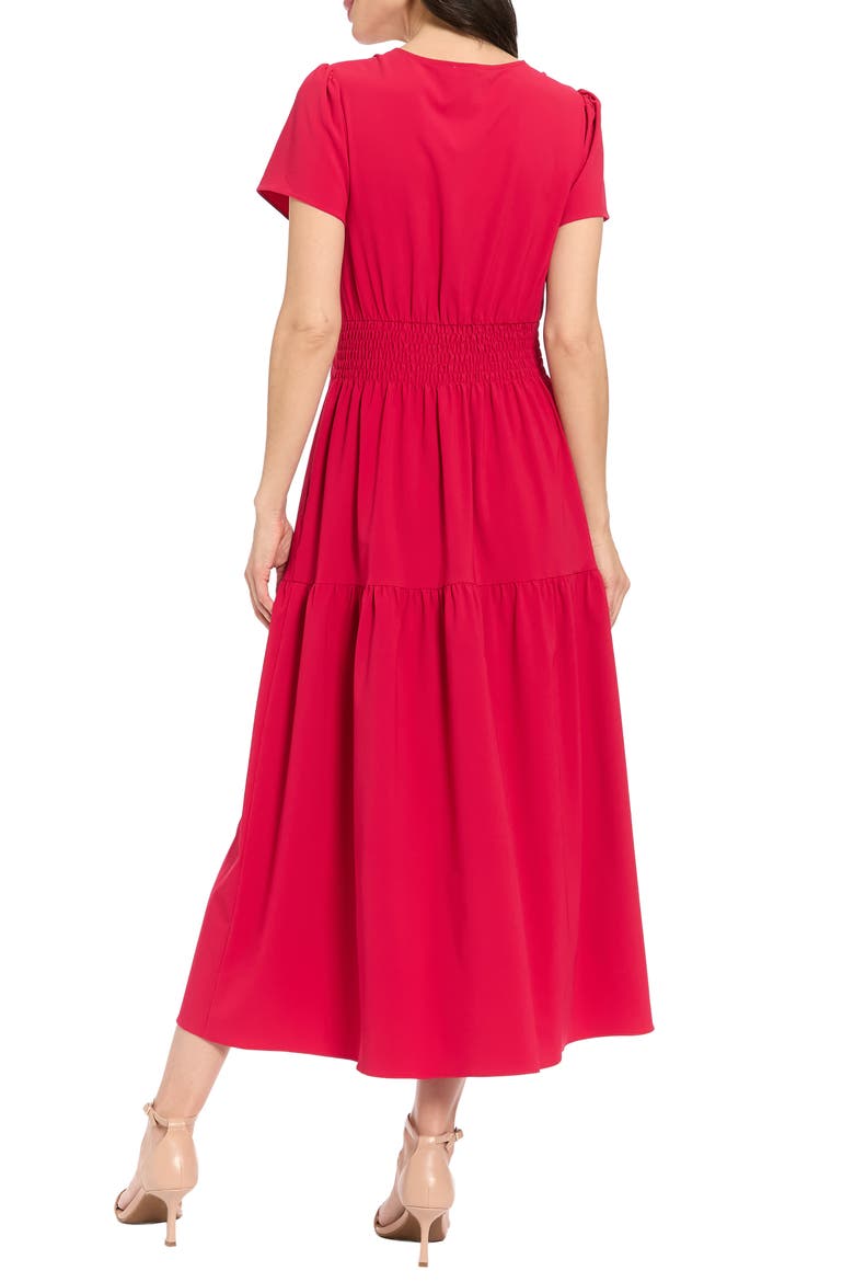 Short Sleeve Twisted Empire Waist Maxi Dress, Alternate, color, CERISE