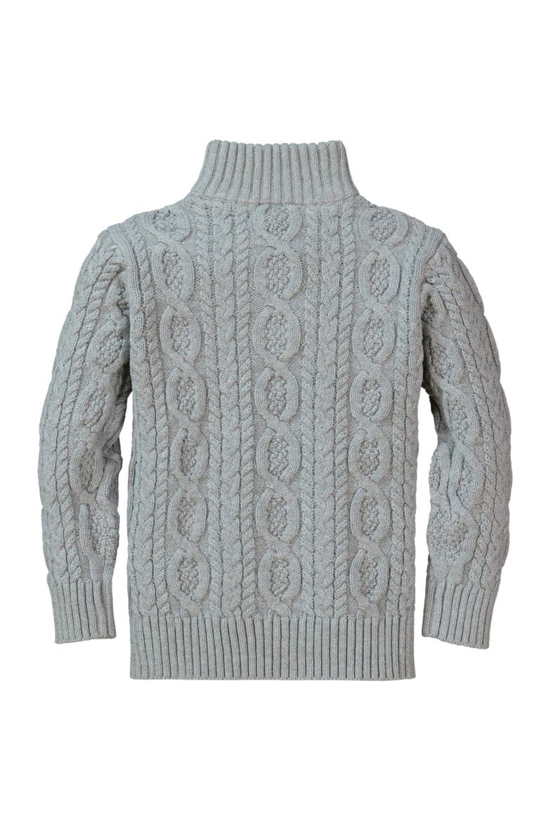 Baby Boys' Organic Mock Neck Cable Sweater, Infant, Alternate, color, Gray Heather