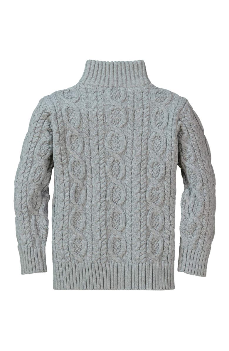 Hope & Henry Boys' Organic Mock Neck Cable Sweater, Kids, Alternate, color, Gray Heather