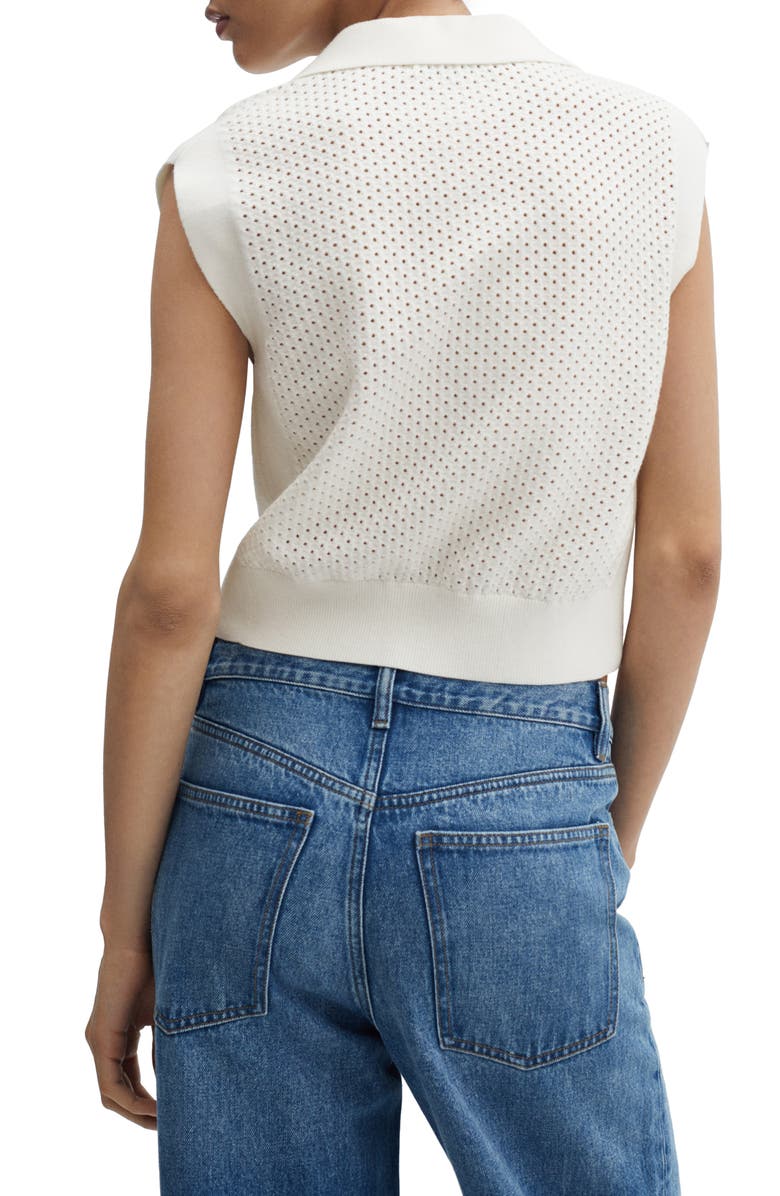 MANGO Openwork Sleeveless Sweater, Alternate, color, 