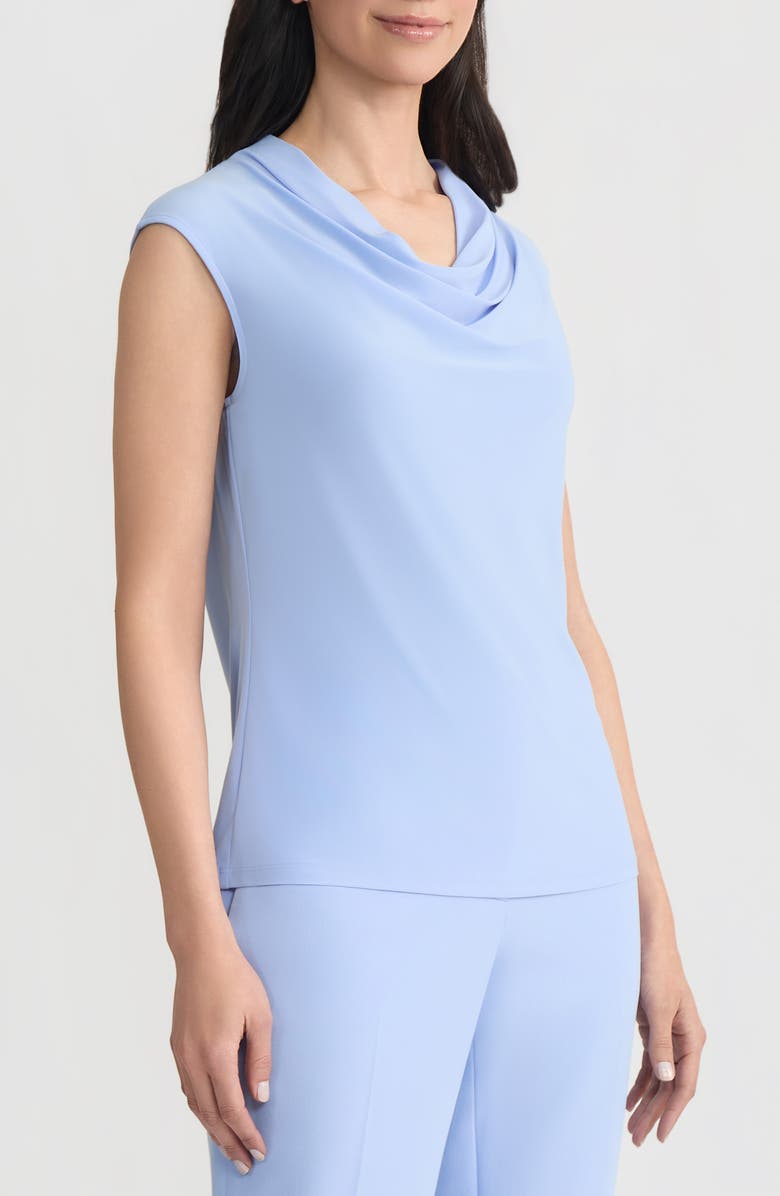 KASPER Cowl Neck Cap Sleeve Knit Top, Alternate, color, Paris Bleu