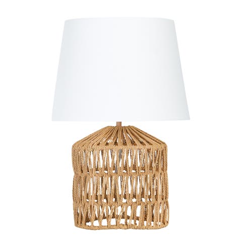 Woven Rope Table Lamp with Empire Shade, Natural