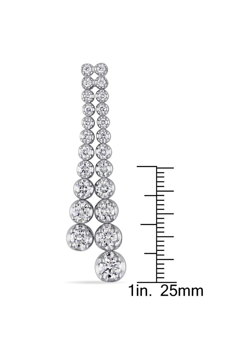 Lab-Grown Diamond Graduated Earrings 18k, Alternate, color, White Gold