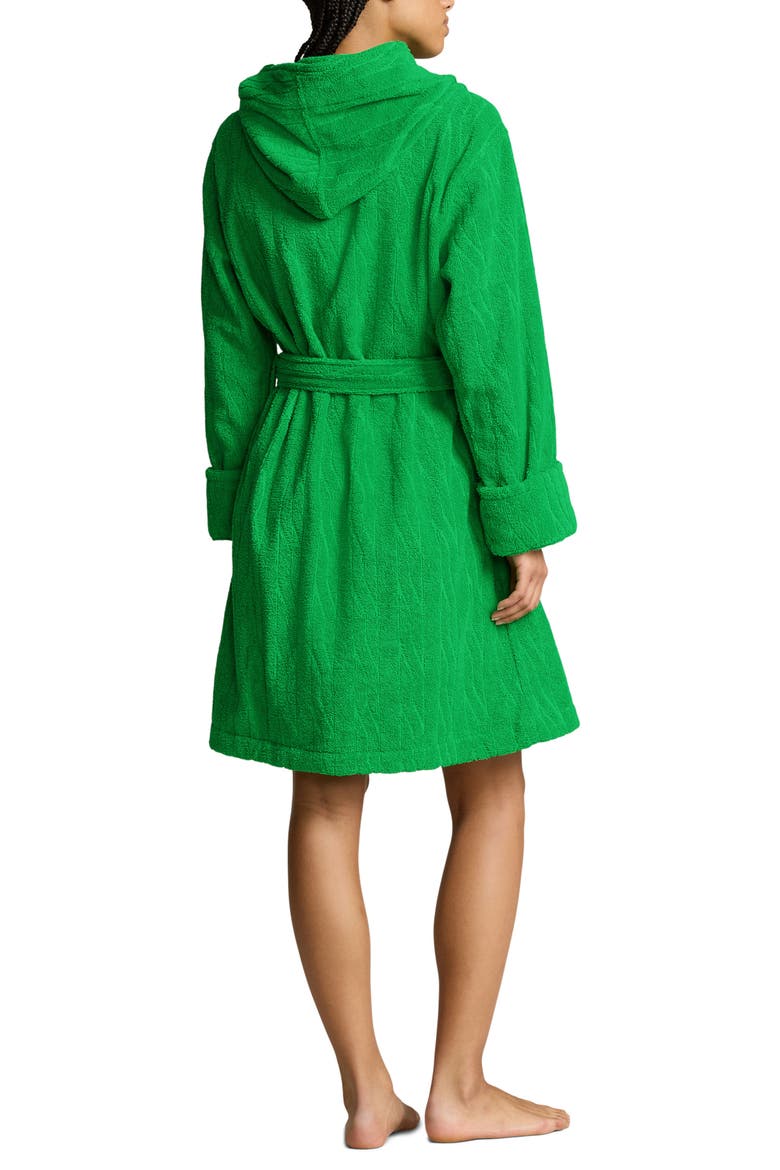 Hooded Jacquard Robe, Alternate, color, BRIGHT CLOVER