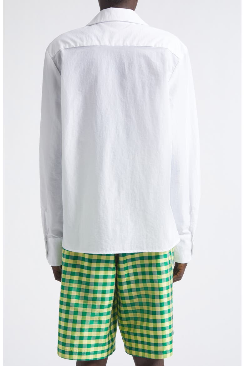 Nylon Blend Snap-Up Shirt, Alternate, color, WHITE NYLON