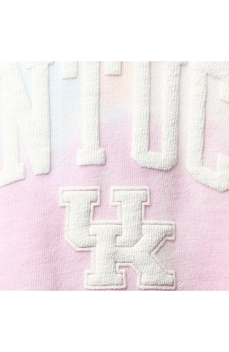 LEAGUE COLLEGIATE WEAR Women's League Collegiate Wear Pink/White Kentucky Wildcats Tie-Dye Cropped Pullover Hoodie, Alternate, color, 