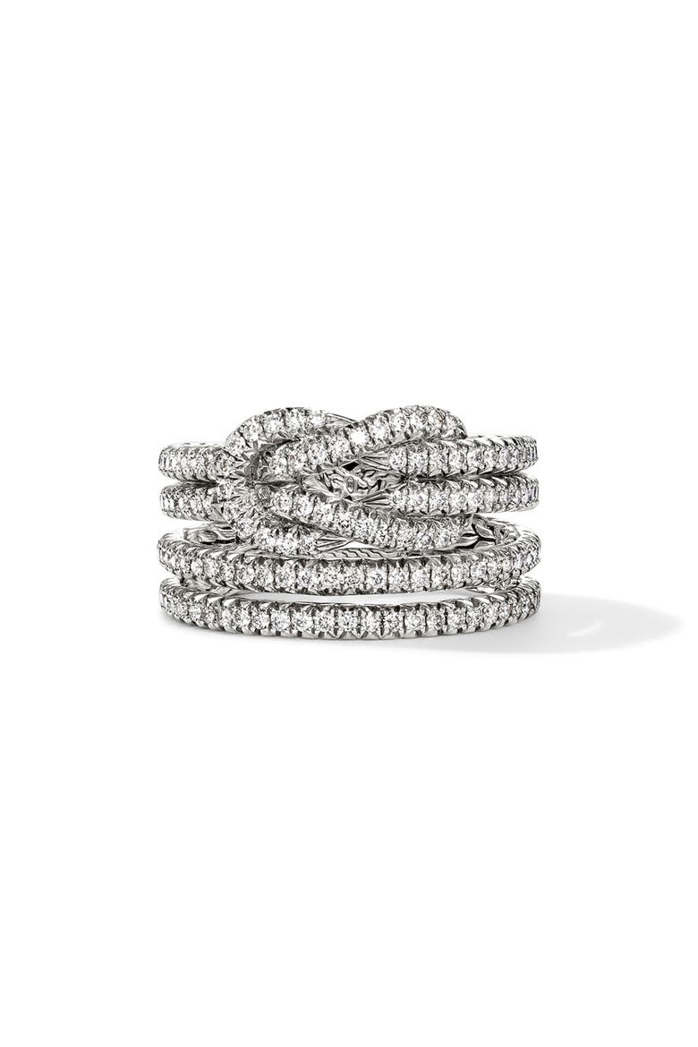 Love Knot Ring, Sterling Silver, Diamonds, Main, color, SILVER