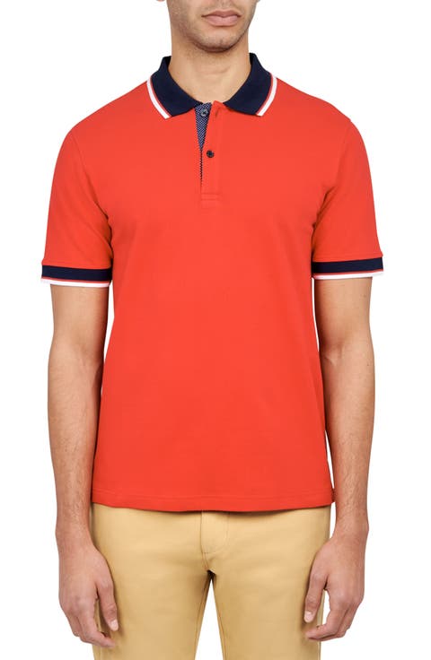 Slim Fit Solid Cotton Stretch Pique Polo
