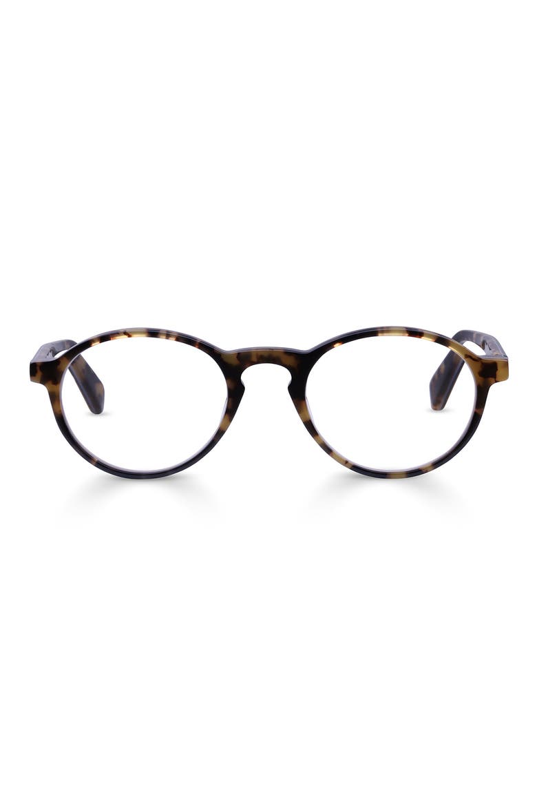 Board Stiff 49mm Round Reading Glasses, Main, color, TORTOISE / BLACK TORTOISE