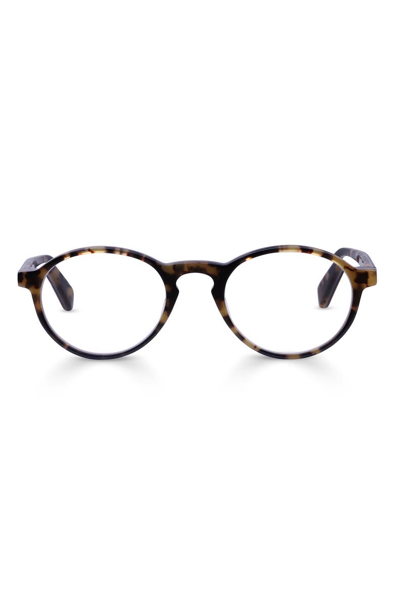 eyebobs Board Stiff 49mm Round Blue Light Blocking Glasses, Main, color, Tortoise / Black Tortoise