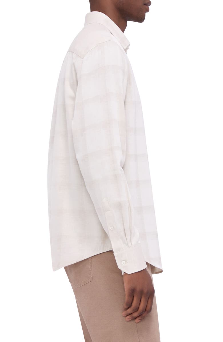 Bugatchi Julian Shaped Fit Plaid Button-Up Shirt, Alternate, color, Desert