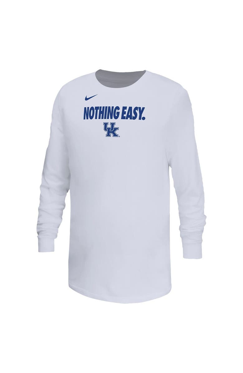 Nike Youth Nike White Kentucky Wildcats 2025 On-Court Bench Long Sleeve T-Shirt, Alternate, color, 