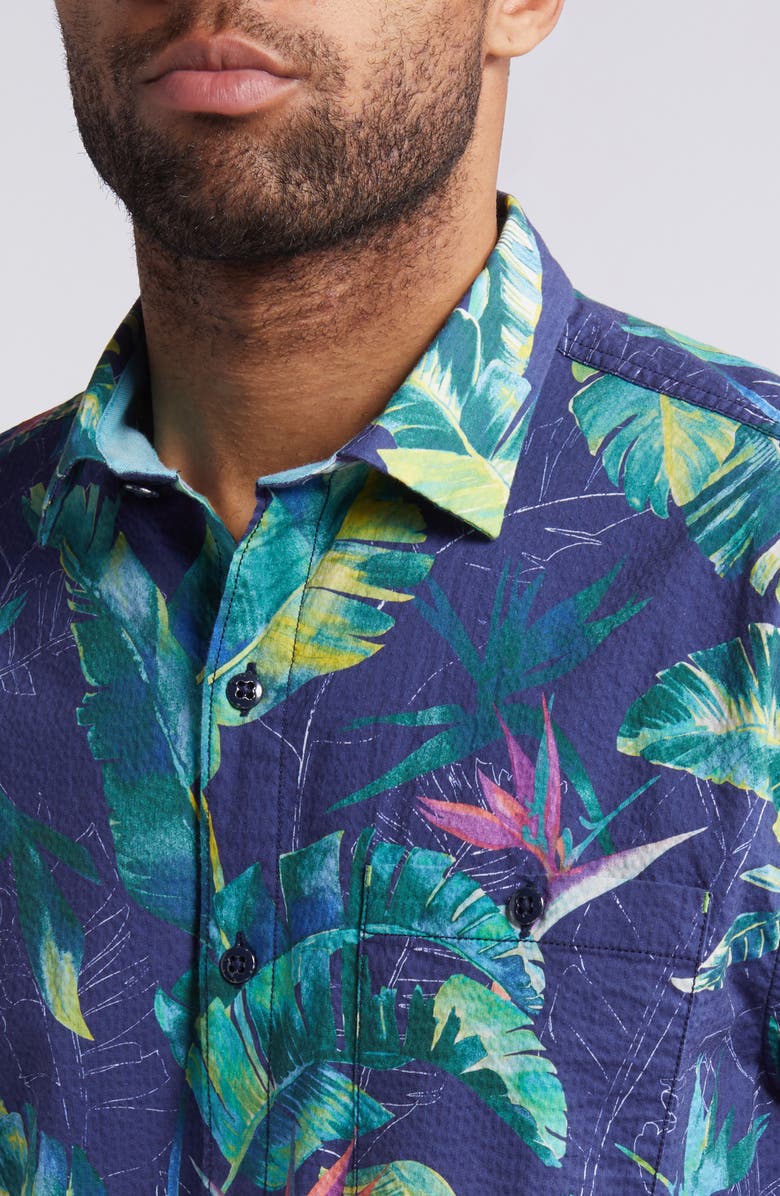 Tommy Bahama Nova Wave Sunnyvale Blooms Short Sleeve Cotton Button-Up Shirt, Alternate, color, 