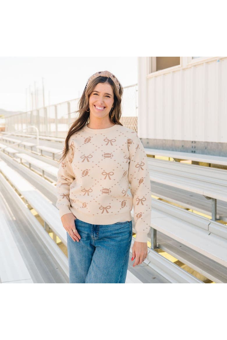 Football Trellis Women's Sweater, Alternate, color, Ivory