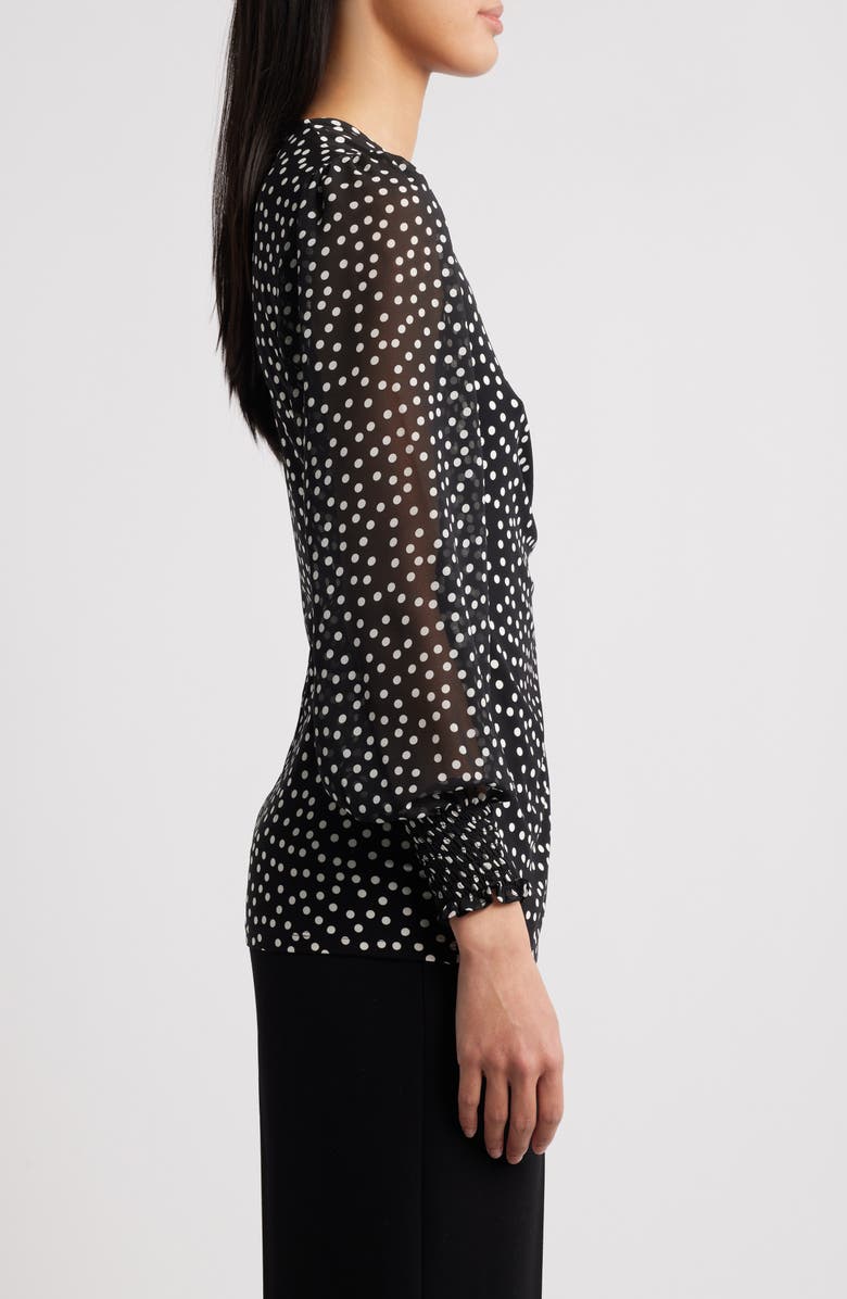Anne Klein Polka Dot Wrap Top, Alternate, color, 