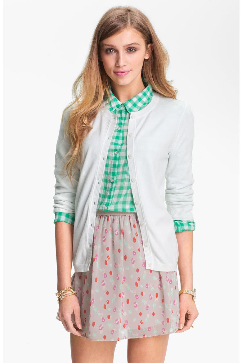 Classic Crewneck Cardigan, Main, color, WHITE