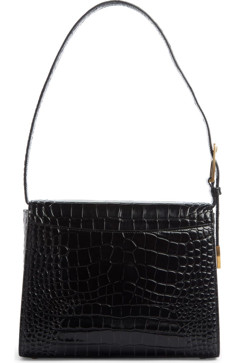 Balenciaga Croc Embossed Calfskin Leather Shoulder Bag, Alternate, color,