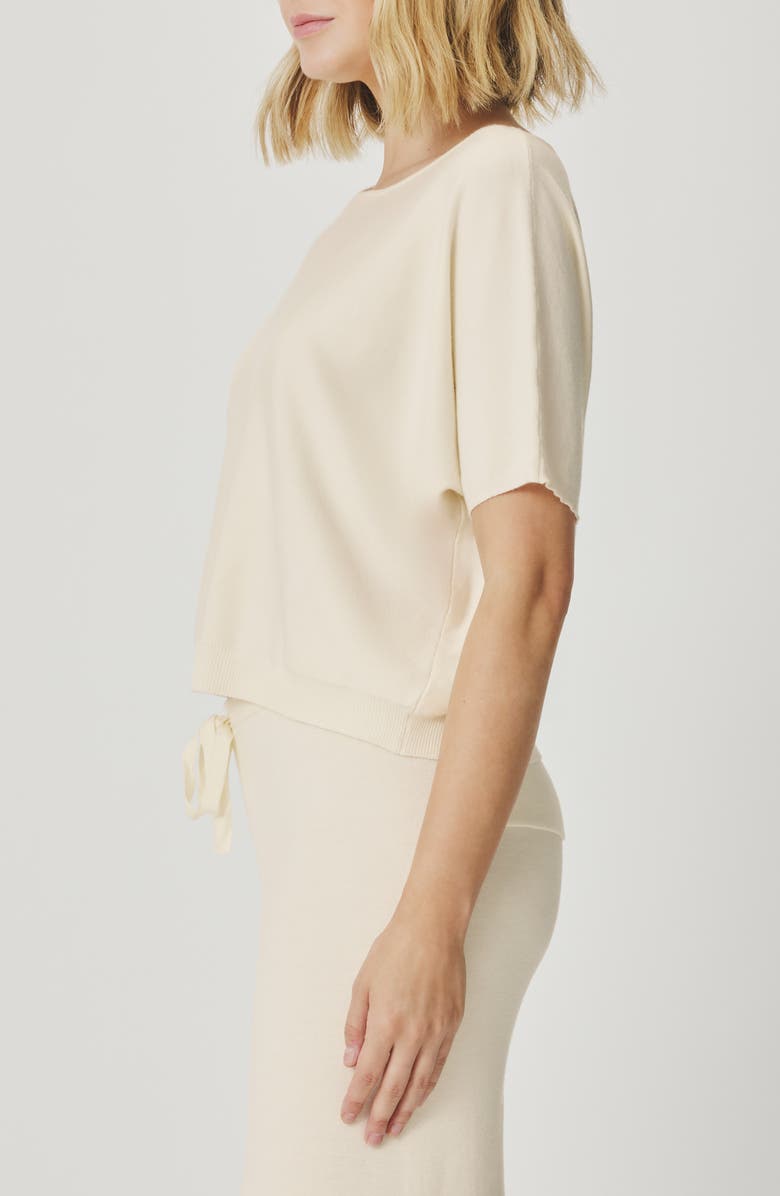 Splendid Christa Short Sleeve Sweater, Alternate, color, Shell White