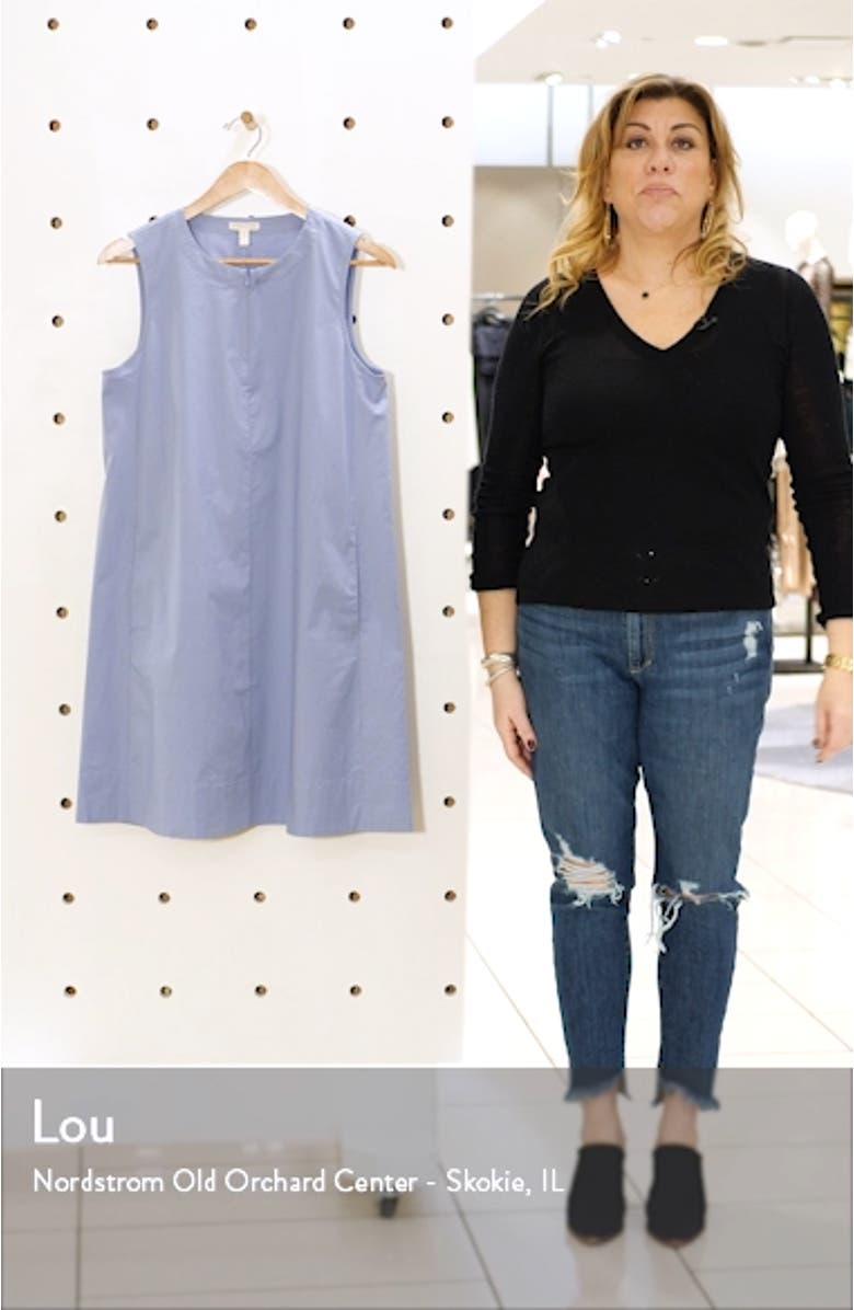 Zip Neck Stretch Organic Cotton Dress, sales video thumbnail
