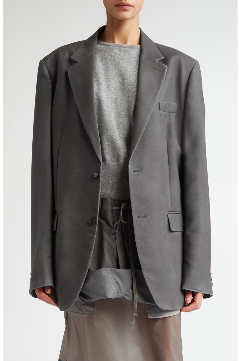 Mohair & Wool Suit Jacket, Main, color, DARK TAUPE