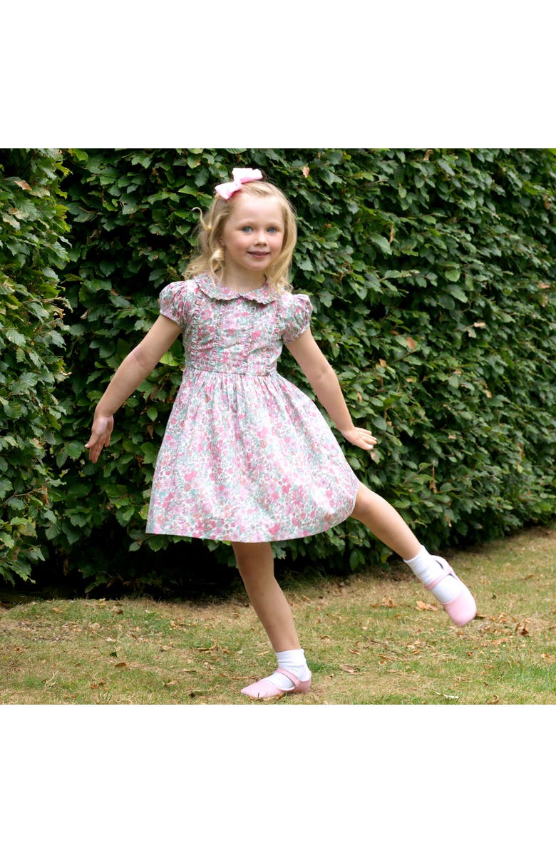 Rachel Riley Leafy Floral Frill Dress, Alternate, color,