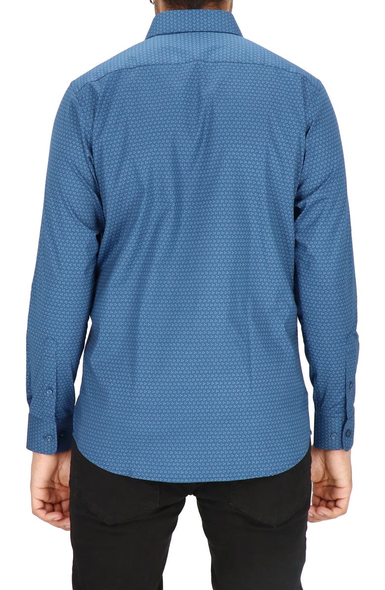 Scotch & Soda Dot Print Modern Fit Dress Shirt, Alternate, color, Blue