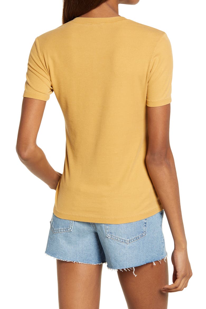 Women's Gray Boy Ribbed T-Shirt, Alternate, color, MOCHA CREAM