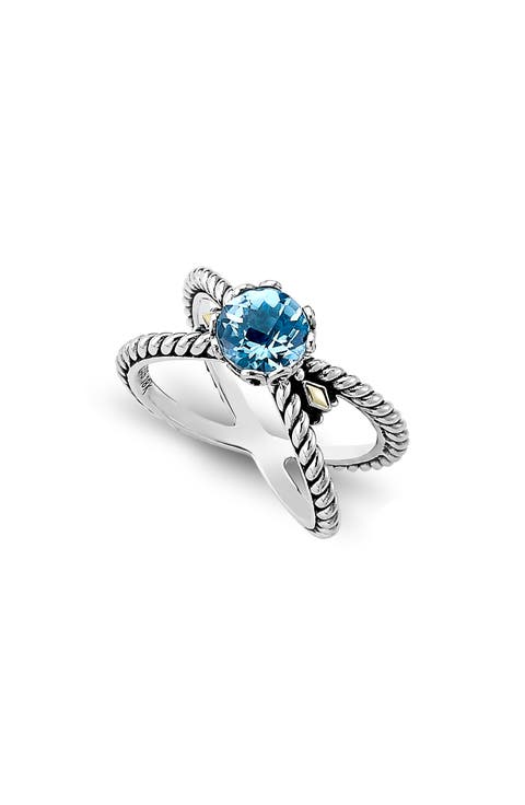 Two-Tone X Crossover Band Ring