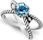 SAMUEL B. Two-Tone X Crossover Band Ring