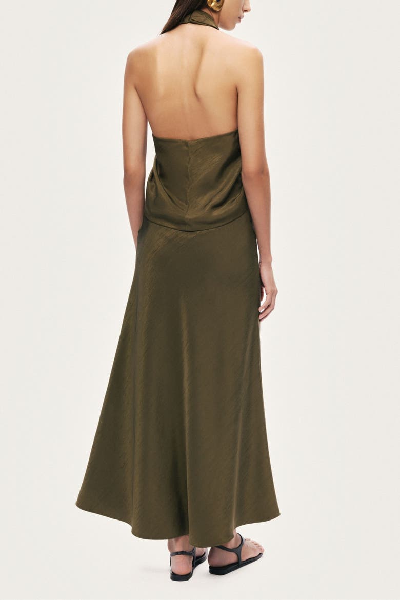 Twist Halter Neck Bustier, Alternate, color, Khaki
