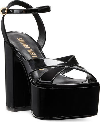 STUART WEITZMAN マイアミ フラットフォム オフントゥ サンタル Stuart Weitzman Miami Square High 140 Platform Sandal (Women
