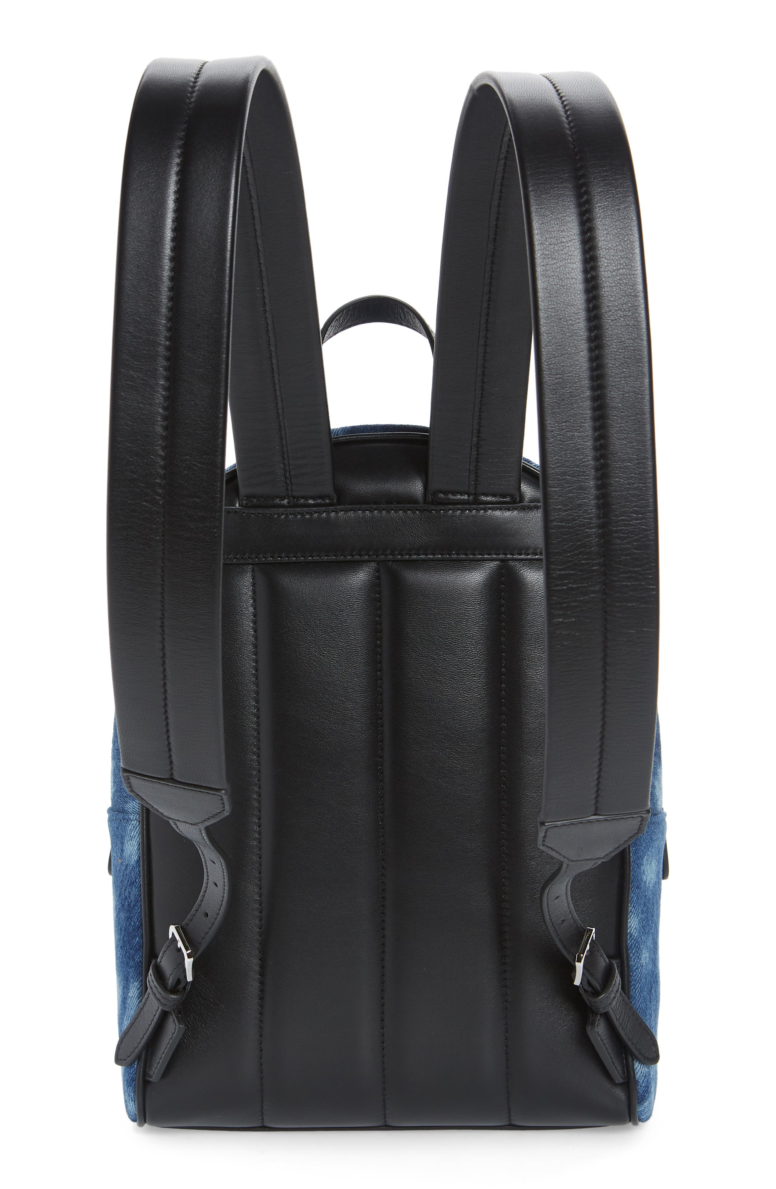 Burberry Quilted Check Bleached Deer Denim Backpack, Alternate, color, 