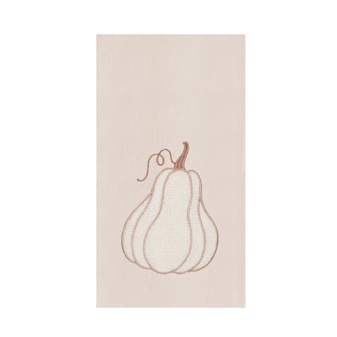 Cable-Knit Gourd Fall Harvest Embroidered 100% Cotton Flour Sack Kitchen Towel