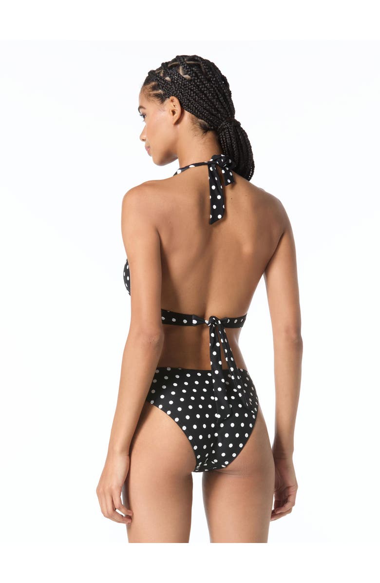 MICHAEL Michael Kors Classic Dot Halter Bra, Alternate, color, Black