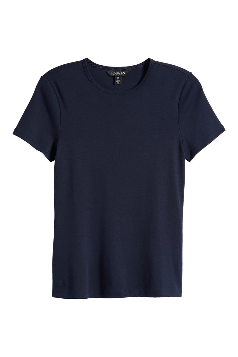 Cotton Blend T-Shirt, Alternate, color, LAUREN NAVY