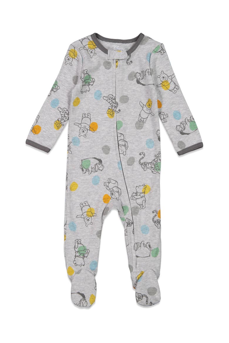 Mickey Mouse 2-Pack Footed One-Piece Sleep N' Play, Alternate, color, Heather Grey Pooh