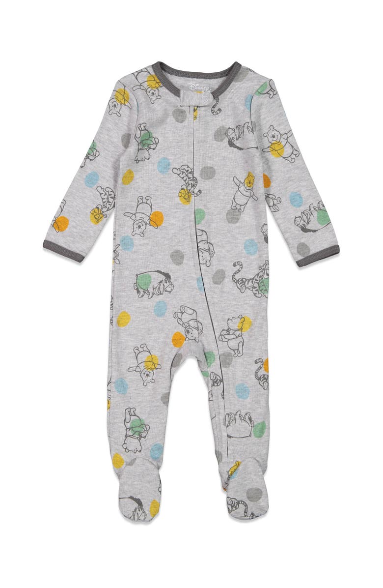 Disney 2-Pack Zip-Up Footed Sleep and Play Coveralls, Alternate, color, Winnie The Pooh Grey