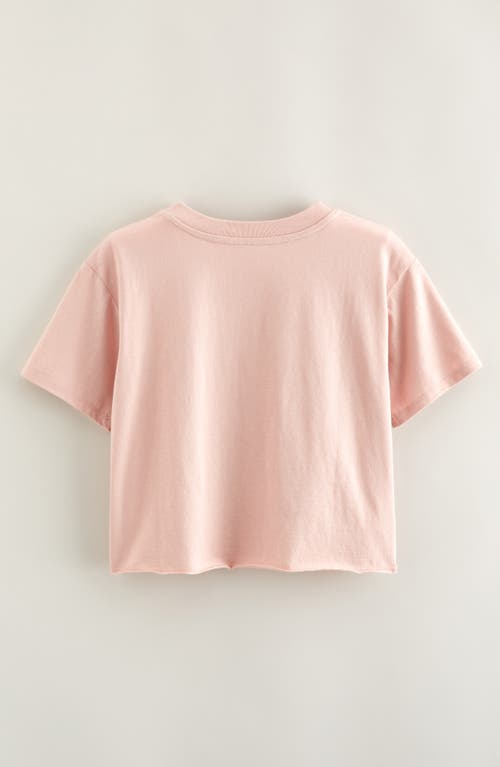Treasure & Bond Kids' Crop Cotton Graphic T-shirt In Pink