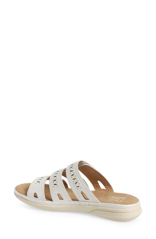 Taryn Rose Lasercut Slide Sandal In White
