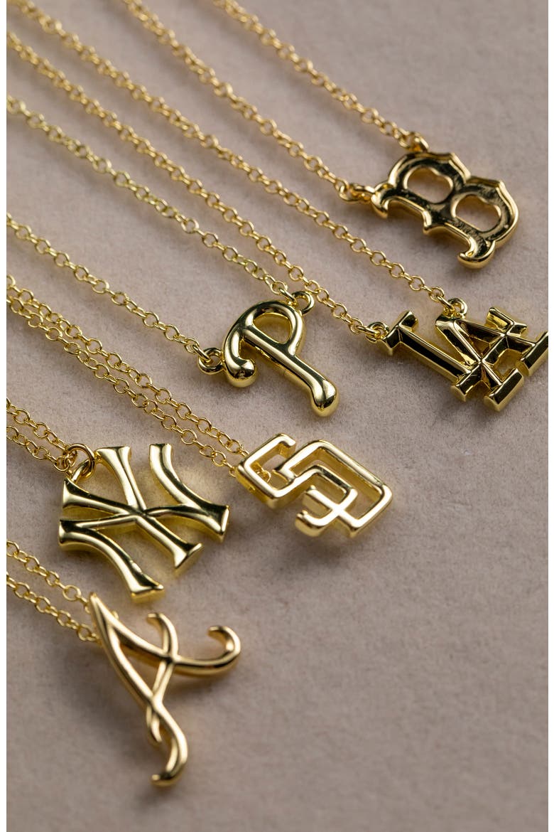 x The MLB San Diego Padres Logo Charm Necklace, Alternate, color, GOLD