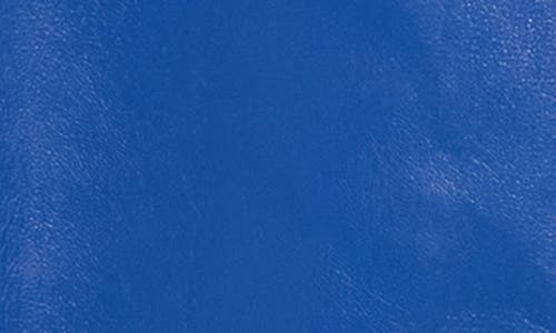 Love Token Doris Faux Leather Blazer In Blue